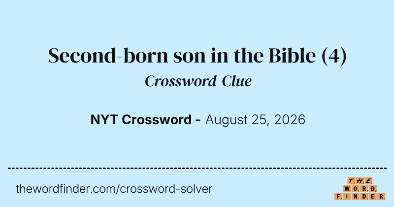 Second-born son in the Bible crossword clue image