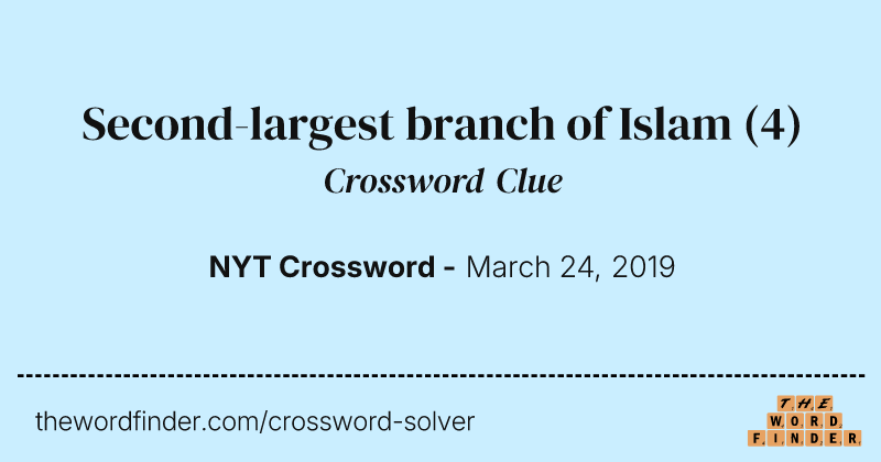Second-largest branch of Islam crossword clue image