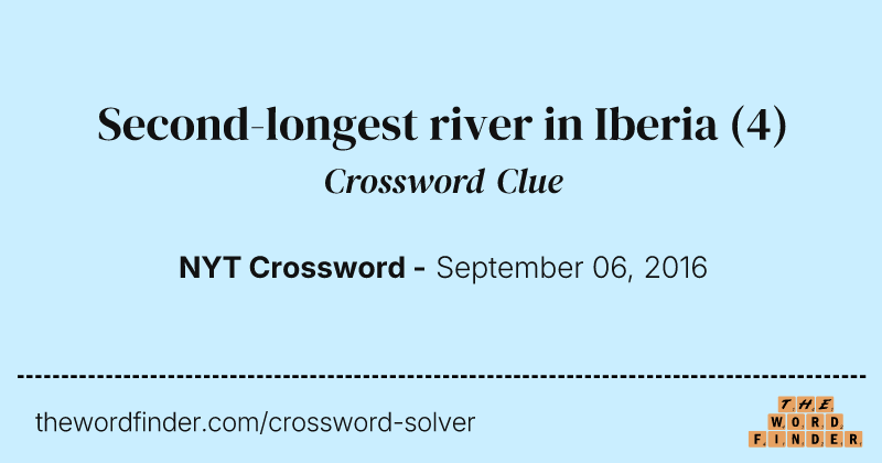 Second-longest river in Iberia crossword clue image