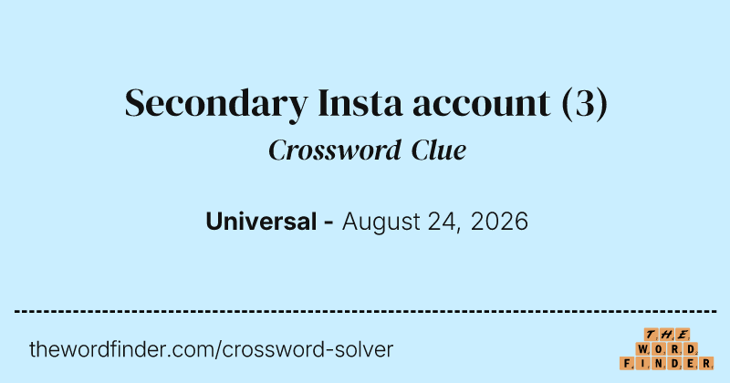 Secondary Insta account crossword clue image