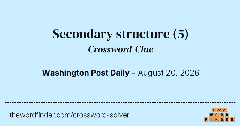 Secondary structure crossword clue image