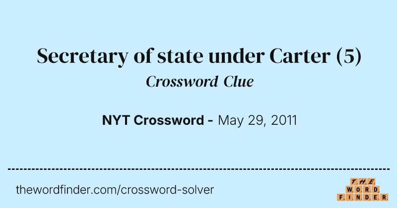 Secretary of state under Carter crossword clue image