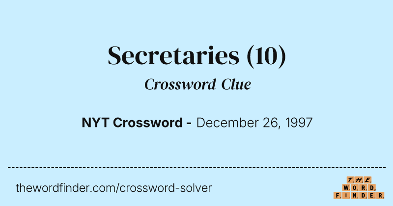 Secretaries crossword clue image