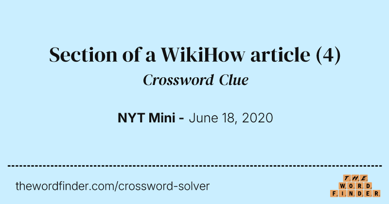Section of a WikiHow article crossword clue image