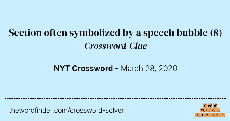 Section often symbolized by a speech bubble crossword clue image