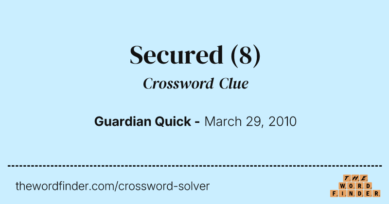 Secured crossword clue image