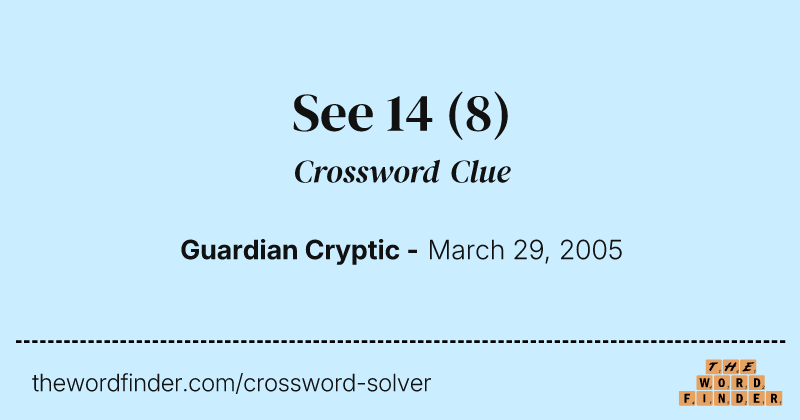 See 14 crossword clue image