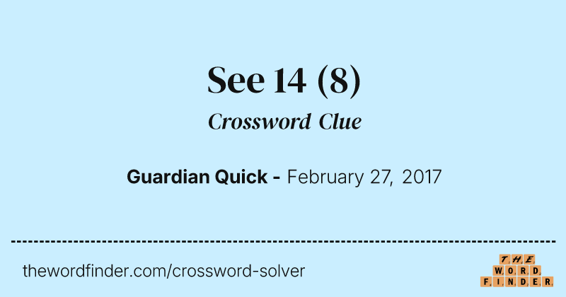 See 14 crossword clue image