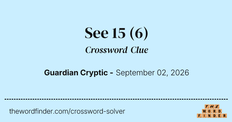 See 15 crossword clue image