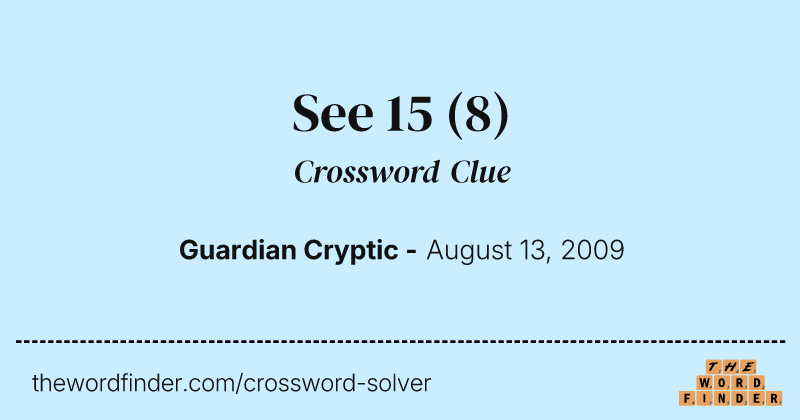 See 15 crossword clue image