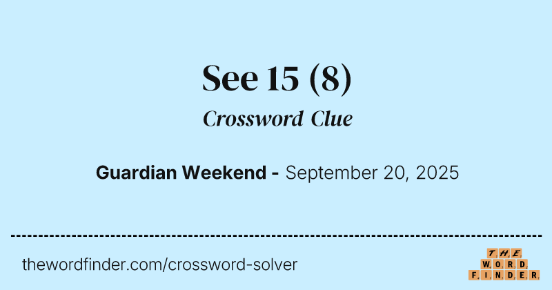 See 15 crossword clue image