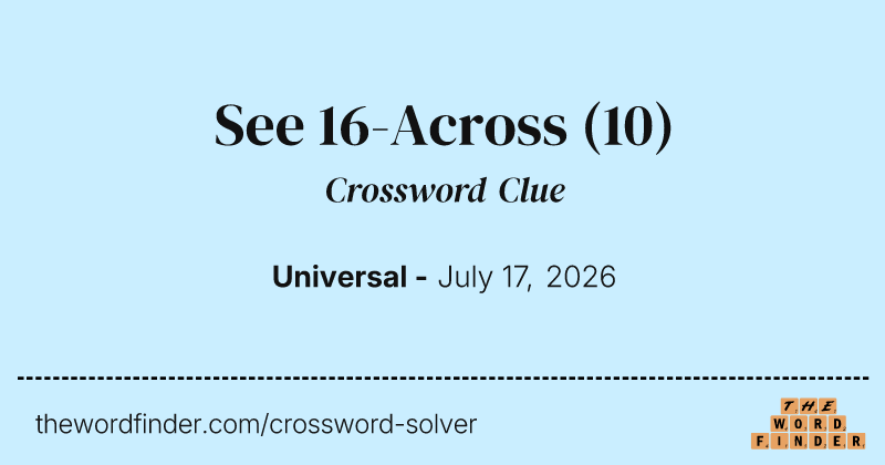 See 16-Across crossword clue image