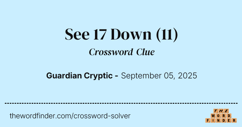See 17 Down crossword clue image