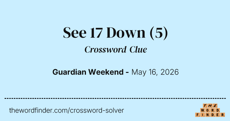See 17 Down crossword clue image