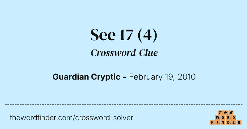 See 17 crossword clue image