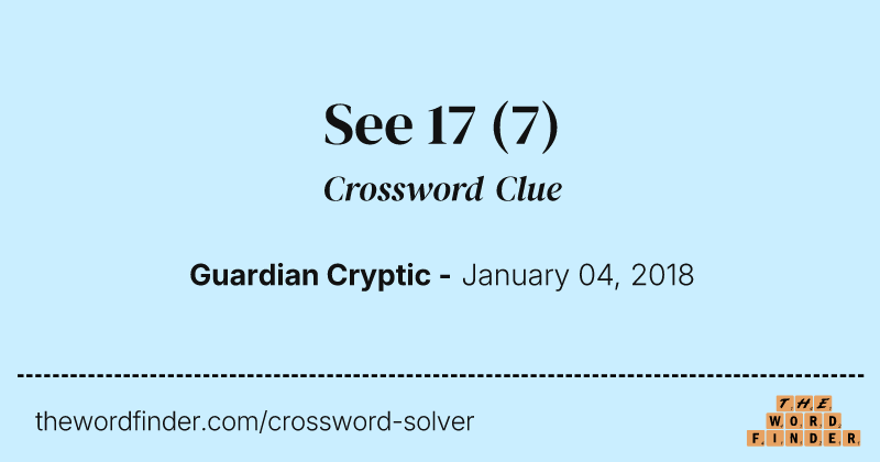 See 17 crossword clue image