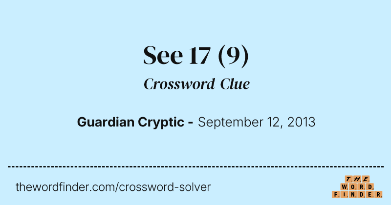 See 17 crossword clue image