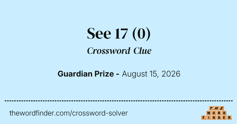See 17 crossword clue image