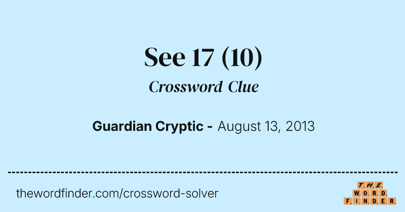 See 17 crossword clue image