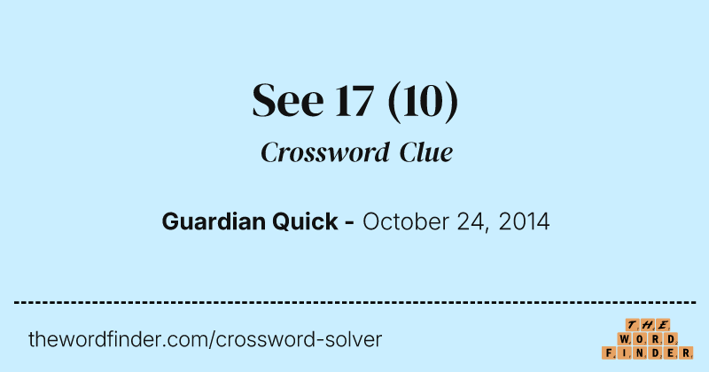 See 17 crossword clue image