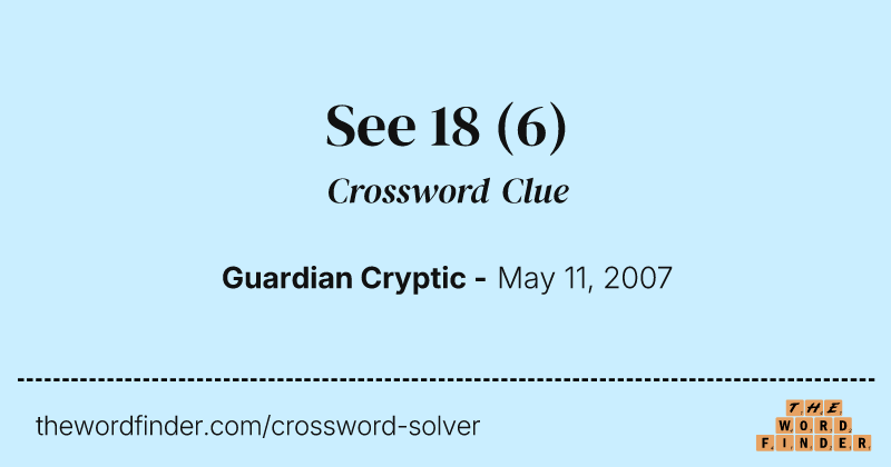 See 18 crossword clue image