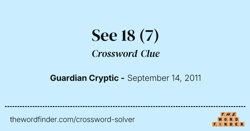 See 18 crossword clue image