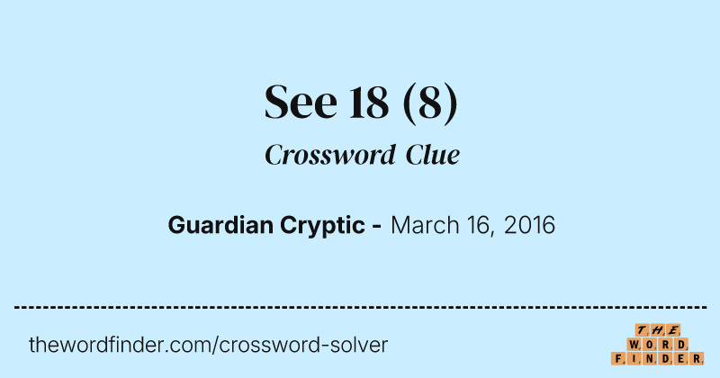 See 18 crossword clue image