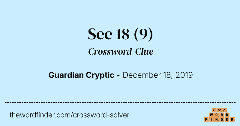 See 18 crossword clue image