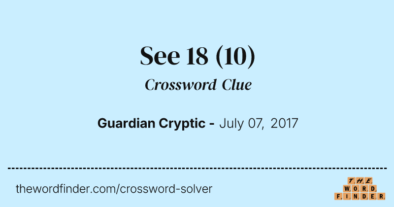 See 18 crossword clue image