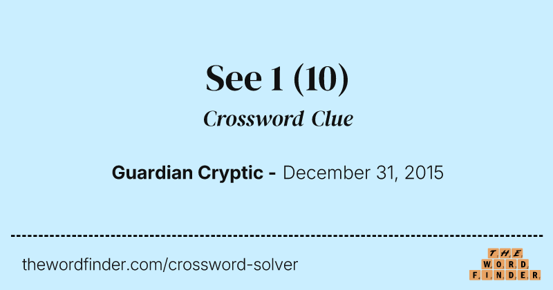 See 1 crossword clue image