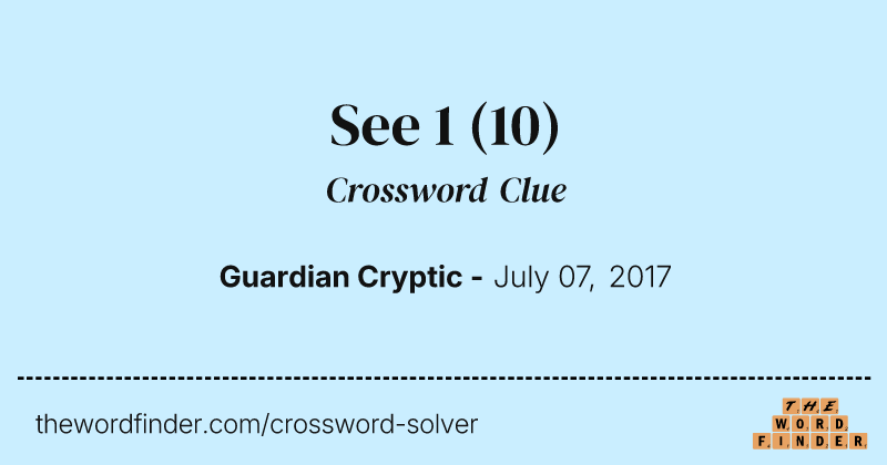 See 1 crossword clue image