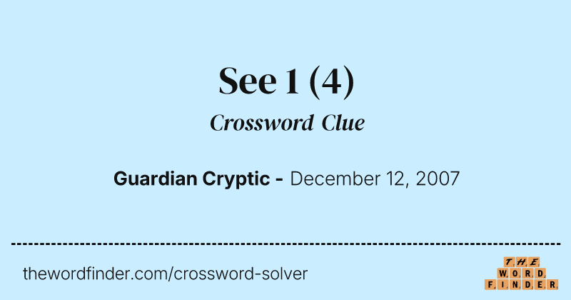 See 1 crossword clue image