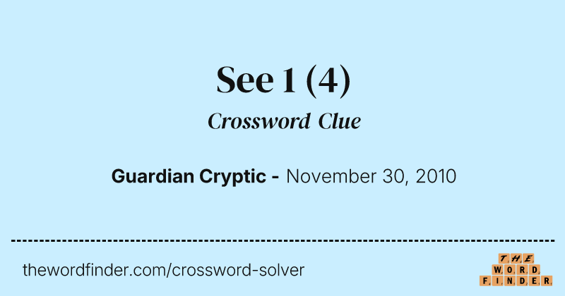 See 1 crossword clue image
