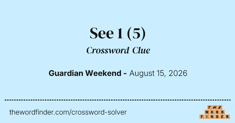 See 1 crossword clue image
