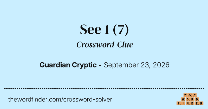 See 1 crossword clue image