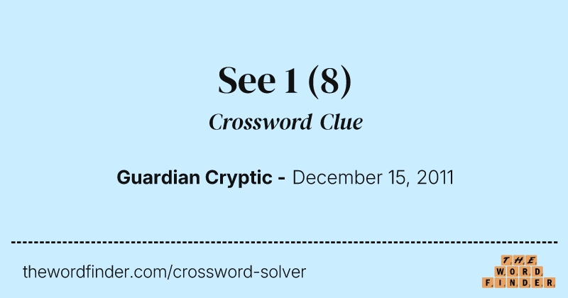 See 1 crossword clue image