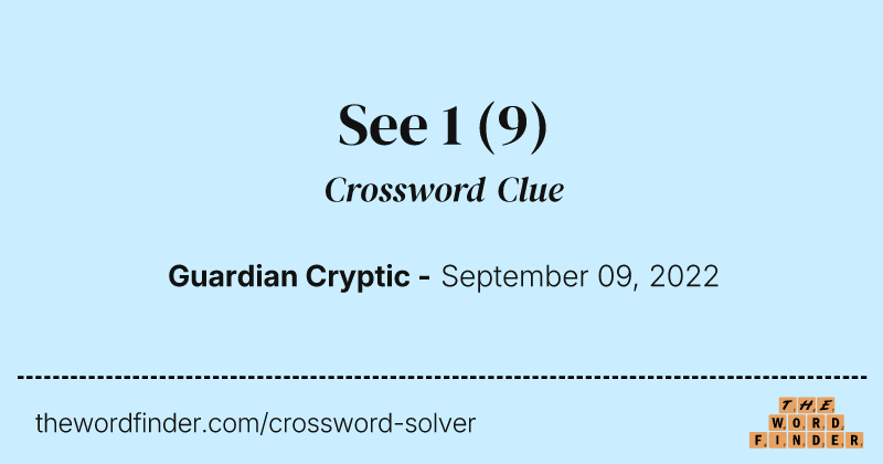 See 1 crossword clue image