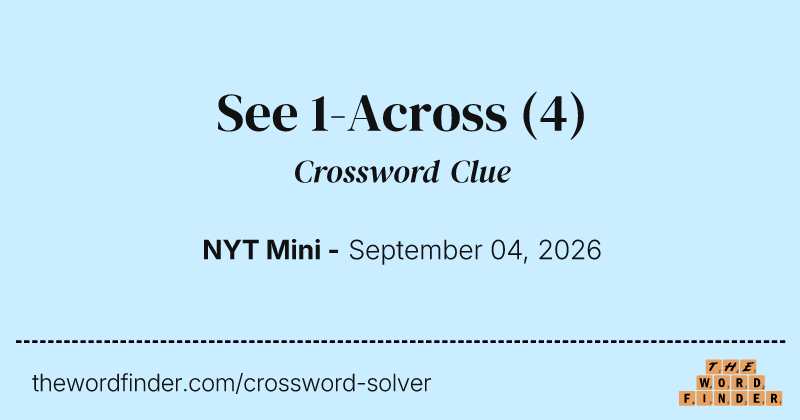 See 1-Across crossword clue image