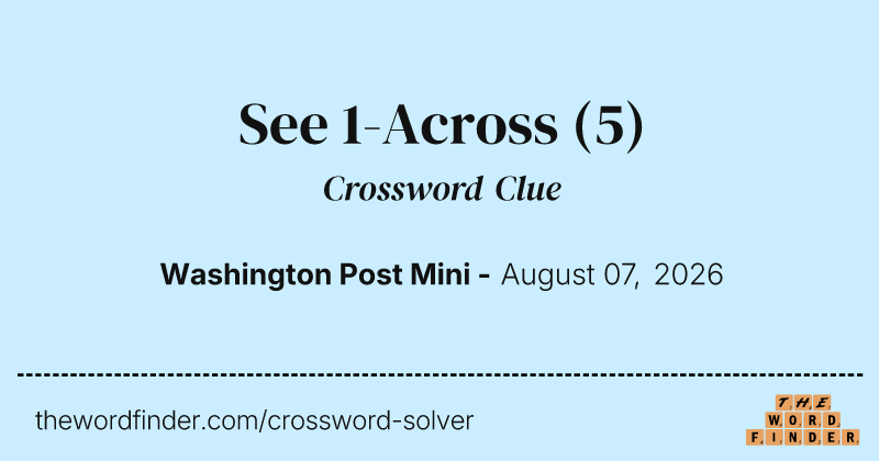 See 1-Across crossword clue image