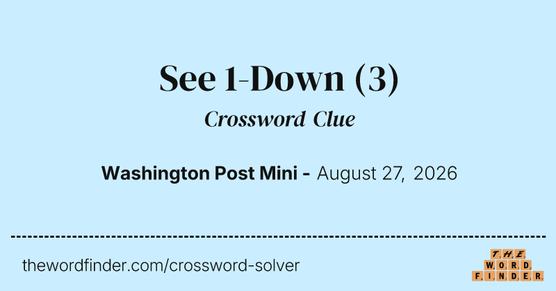 See 1-Down crossword clue image