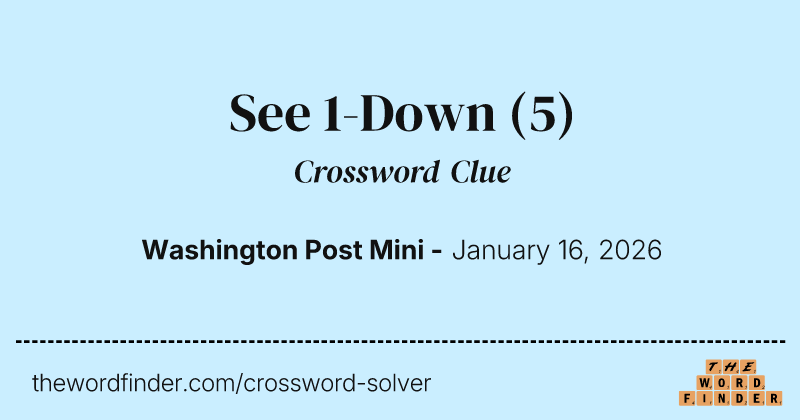 See 1-Down crossword clue image