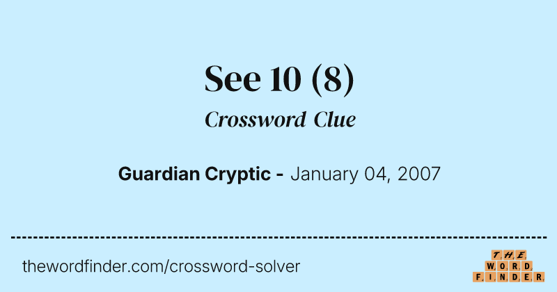 See 10 crossword clue image