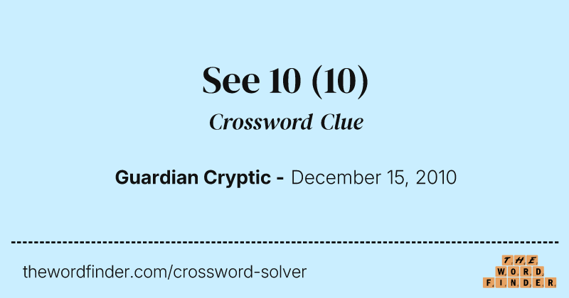 See 10 crossword clue image