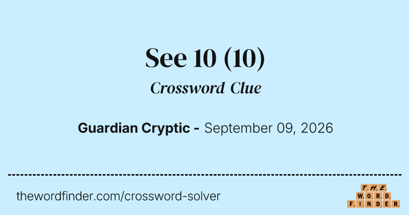 See 10 crossword clue image