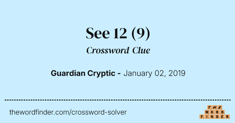 See 12 crossword clue image