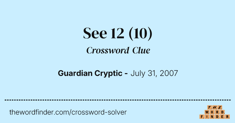 See 12 crossword clue image