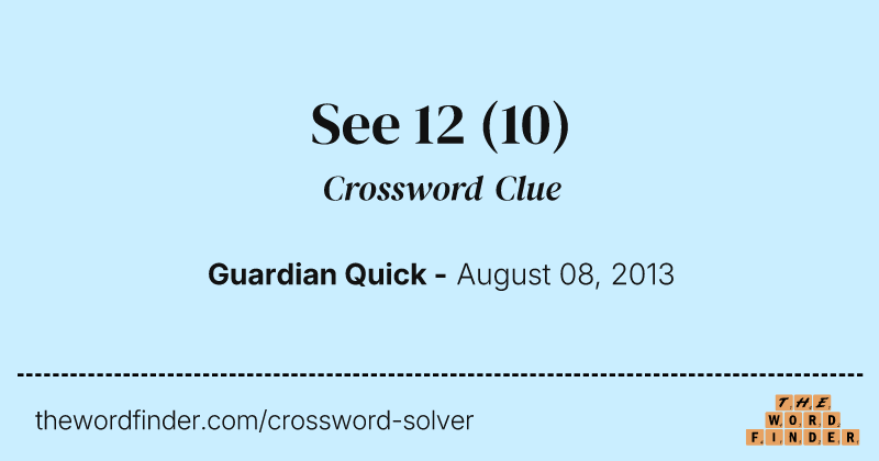 See 12 crossword clue image