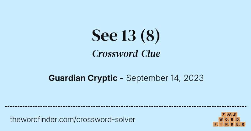 See 13 crossword clue image