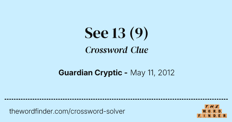 See 13 crossword clue image