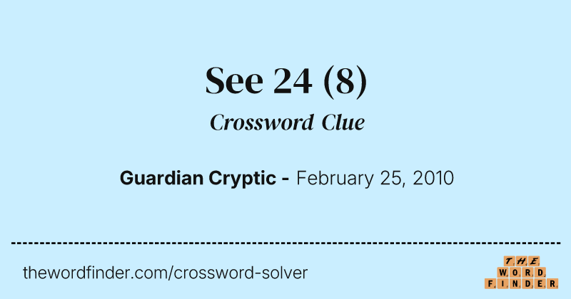 See 24 crossword clue image